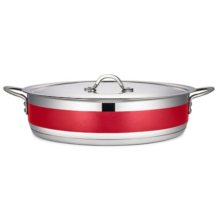Bon Chef Country French 2 Pot W/Cover 14 3/4" Dia X 3 3/8" H  9 Qt - Red 71032-CF2-R